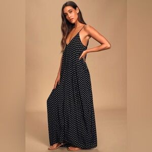 Lulu's Yours Tule Black Floral Print Maxi Dress - S/M